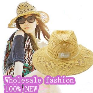 NEW handmade Knitted Straw Sun Hats Ladies' topee Outside/beach Peaked Caps Outside Travel Caps