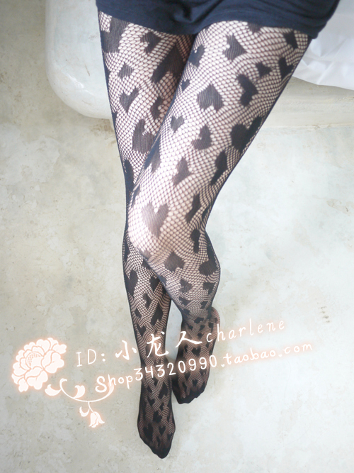 new heart Love cutout fishnet stockings vintage socks lace pantyhose Net sock stocks Tights sexy leggings 865 freeshipping 1pair