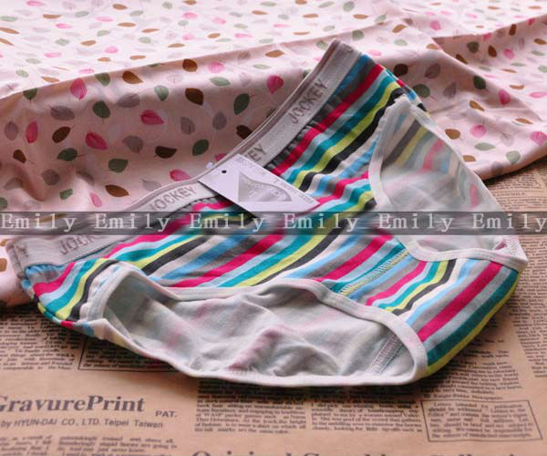 New High Quality 12pcs Women's Underwear Color stripe Lovely  Briefs