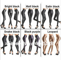 New! High Waist MATTE / SHINY leather Fashion Leggings Pull On Pants Tights Popular Leggings Sexy Pants XS~L  More 20 Colors