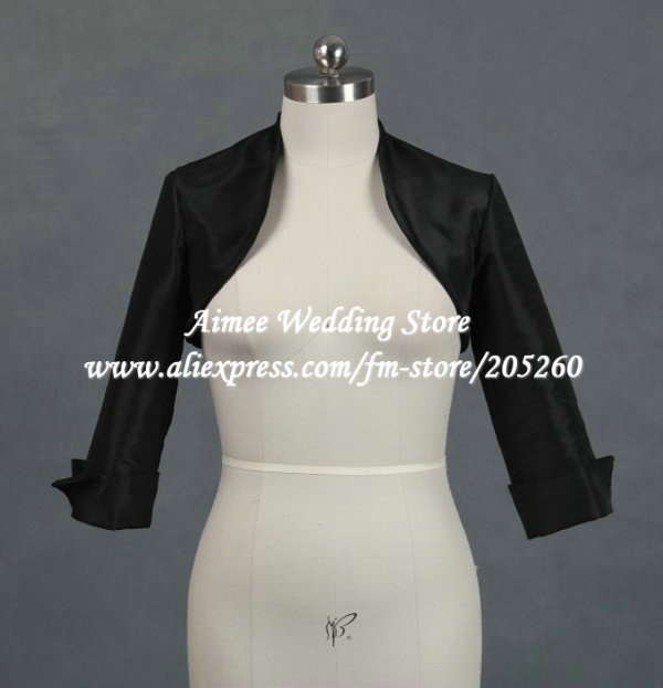 New Holiday Sale Noble Black Stain Long Sleeve Jacket for Wedding Gowns Dresses 2013 Wholesale RJ025