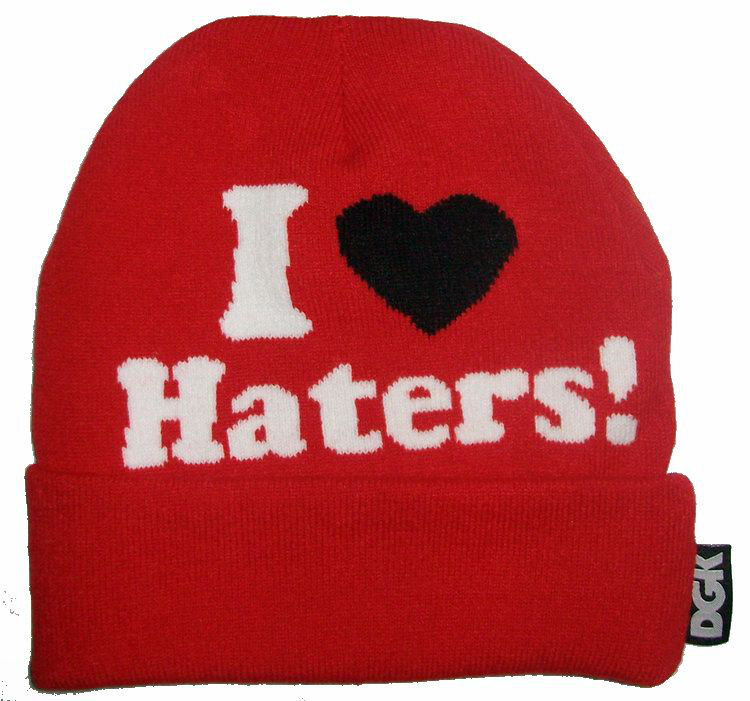 New Hot DGK I Love Haters Beanie Hats Are Extremely Loved By People freeshipping red !