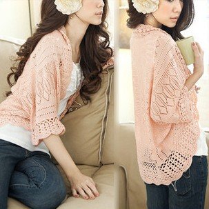New Hot Fashion Korea Design Women Hollow Sweater Shawl Shrug Jacket Lady Casual Sweet Knitwear Cardigan