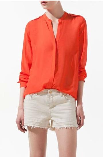 NEW HOT!FASION  WOMENS LONG SLEEVE V-NECK STUDS CHIFFON SHIRT BLOUSE