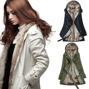 New Hot  Women's Thicken Fleece Faux Fur Warm Winter Coat Hood Parka Overcoat Long Women's  Jacket