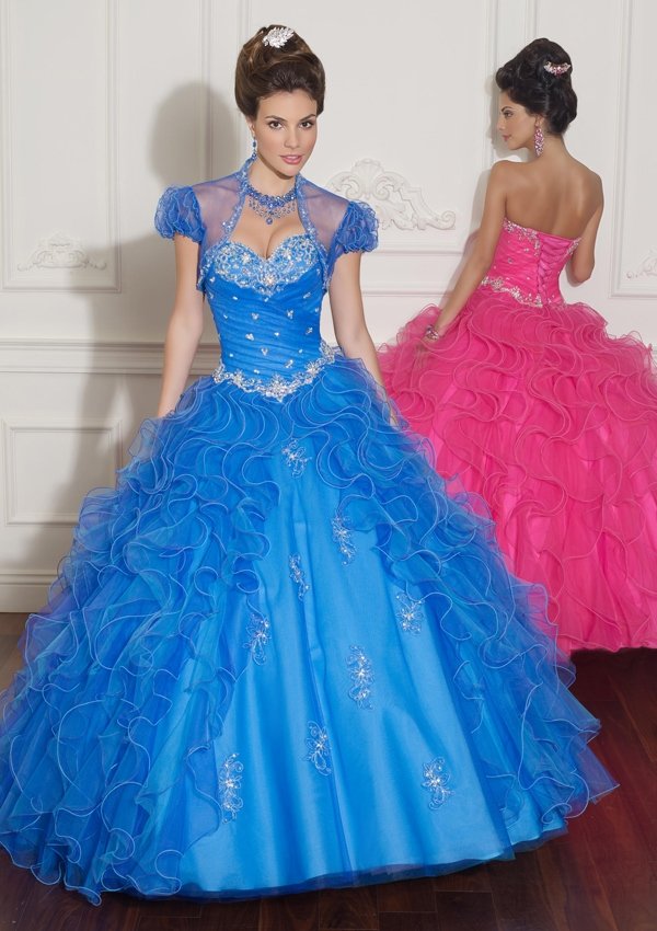 New In Trend Ball Gown Crystal/Embroidery Organza Beauty Quinceanera Dresses