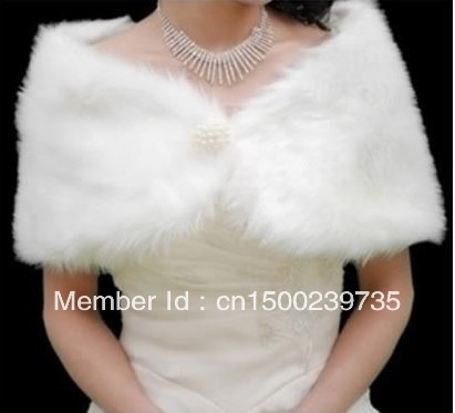 New Ivory Faux Fur Wedding Bridal Wrap Shawl Stole Tippet Jacket Coat Bolero
