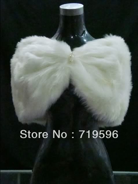 New Ivory Faux Fur Wrap Bridal Bolero Shawl Women's Shrug Stole Jacket Cape