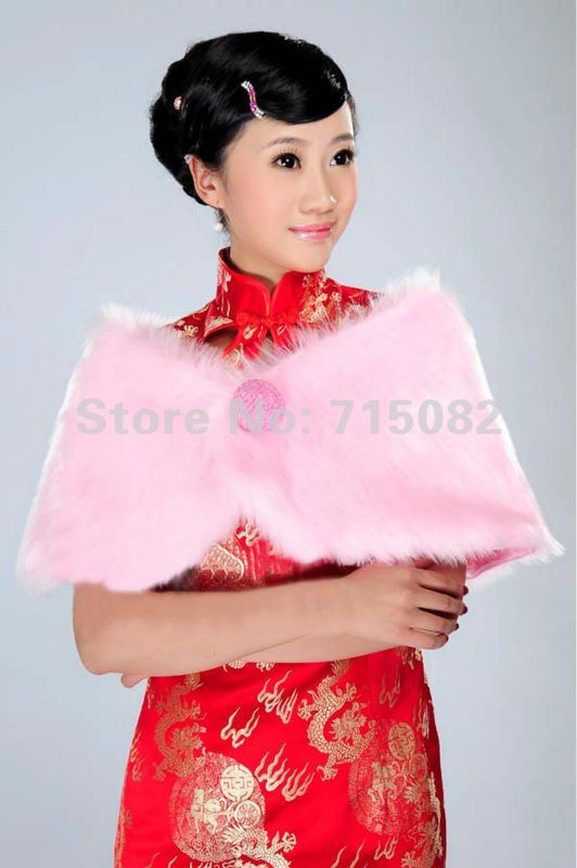 NEW Ivory Ivory Pink Ivory Faux Fur Wrap Shrug Bolero Jacket/Coat Bridal/Wedding Shawl