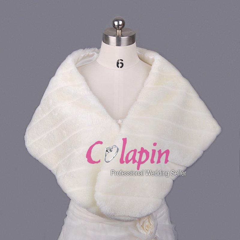 New Ivory Soft Faux Fur Wedding Bridal Shrug Shawl Wraps Accessory Mother's Day Gifts