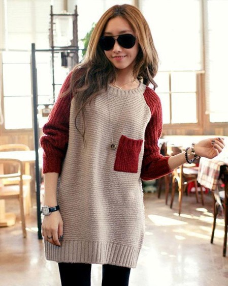 New JJ Casual Womens Long Sleeve Pocket Patched Loose Knit Sweater Cardigan