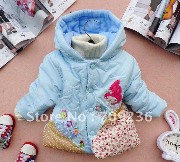 New kids jacket Children's cartoon rabbit cashmere winter coat ,children warm coats ,girls thick cotton coats
