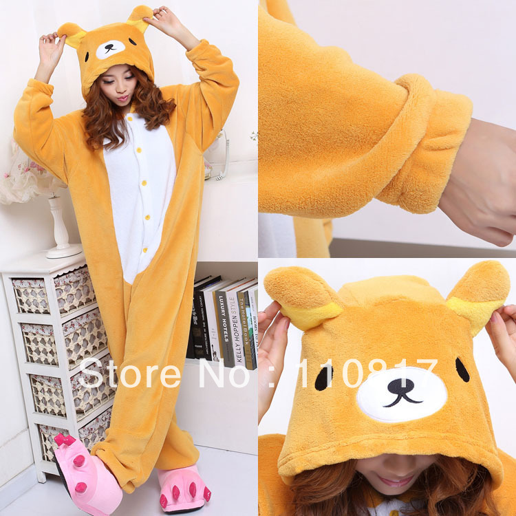 New Kigurumi Unisex Rilakkuma Cosplay Costume Pajamas Fancy Hoodie Animal Onesie