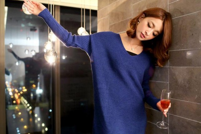 New Korean V-Neck Fashion Sweet Cute Knit Cashmere Sweater