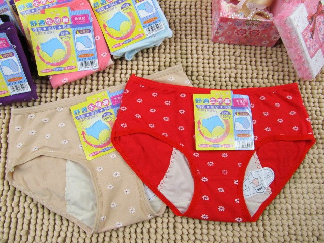 New Ladies red light grey sanitary panties  Soft Cotton Underwear Tanga Briefs mix colors free shipping