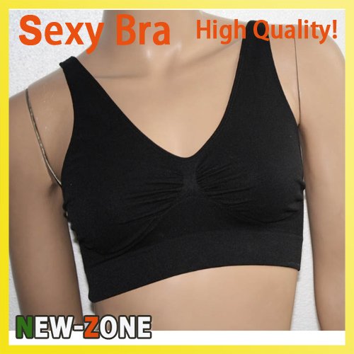 New lady small vest sexy bikini Women's Seamless Comfort Leisure Sports Bra Vest Black M, L, XL, XXL sexy bra top set3394