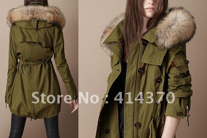 new lambs wool big collar army green big cotton-padded jacket pocket cotton-padded clothes coat thick jacket