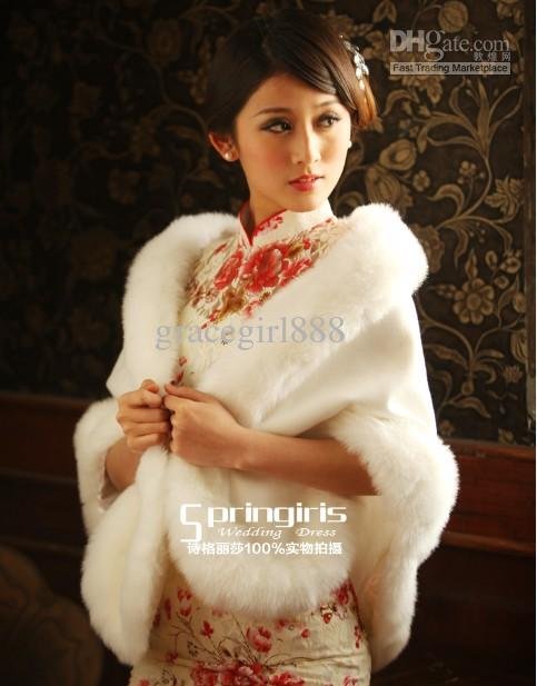 NEW luxurious restore ancient ways white Artificial Wool Bridal Wraps Wedding Wraps
