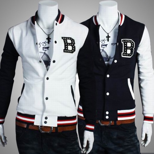 NEW Men Women College Collegiate Sport Varsity Letterman Baseball Jacket Blazer Sweatshirt Short Coat Stud Studded Free Shipping