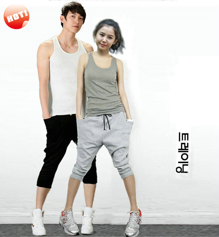 NEW Men Women Harem Baggy Hip Hop Dance Capri Tapered Shorts Sport Pants Sweatpant Slacks Trousers Sweatpants Joggers Free Ship