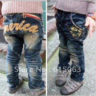 New neutral children's hip-hop embroidery jeans wholesale free shipping!