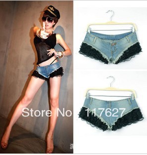 New nightclub queen sexy whispered low waist lace shorts