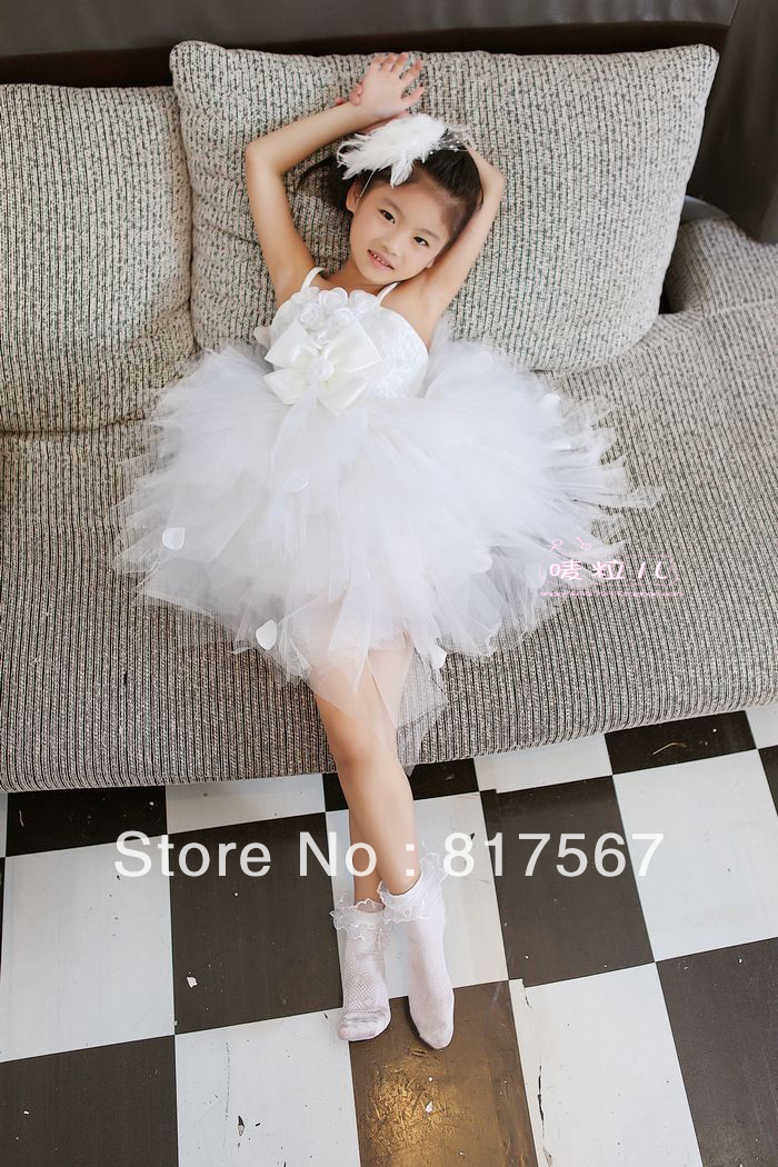 New!! Organza sation applique layered princess floral short lovely short flower girl dress cheap on sale