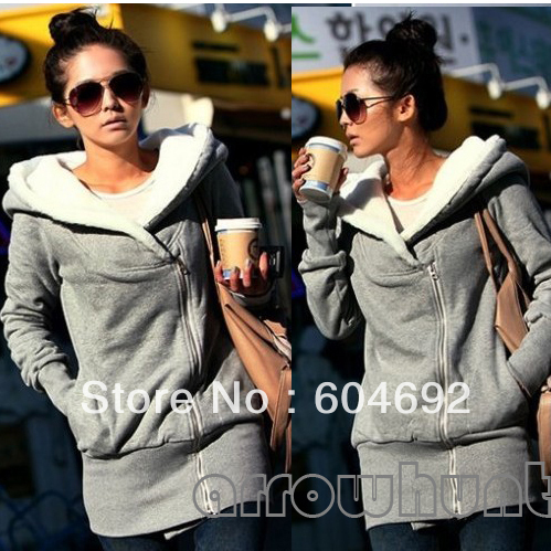 New Outerwear Warm Sweater Sweatshirt Hoodie Leopard Jacket Coat-Peacoat Size M  (HR453)