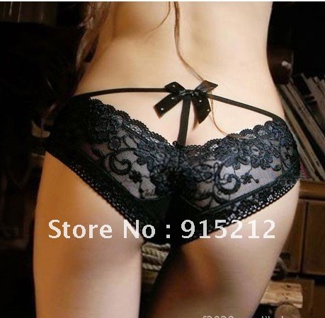 New Pierced Butterfly lace sexy underwear princess sexy ladies panties butterfly tie with diamond lace temperament briefs