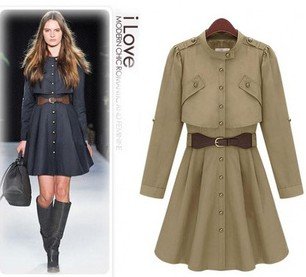 New product exempt postage long sleeve sweet vogue cultivate one's morality dust coat medium style coat false twinset