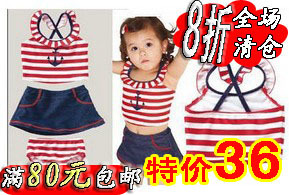 new product for 2013,Child swimwear, female swimwear, sailor suit swimwear, bikini swimsuit free shipping