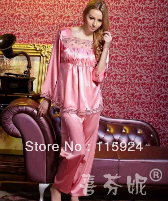 New products for 2012 high grade silk sleepwear women pajamas sets wholesale and retail size M L XL #022