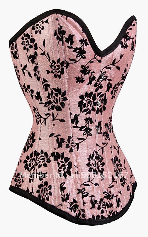 New Sexy Pink Satin lace up bon d Black Floral Gorgerous Bustier Corset Bodyshaper S-2XL Factory supplier