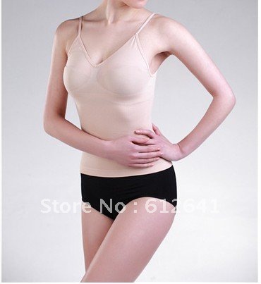 New Sexy Slimming tummy Underwear Compression Vest Shirt Tops Control Body Shapewear Black Skin Colour