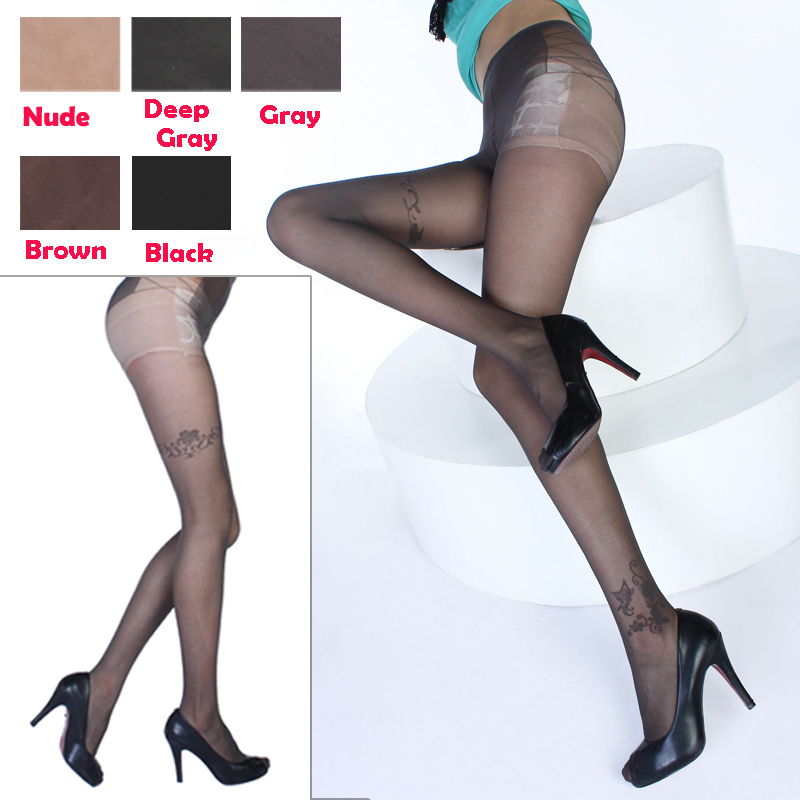 NEW Sexy Womens Floral Pattern Jacquard Pantyhose Transparent Tights Stockings Free Shipping 6288