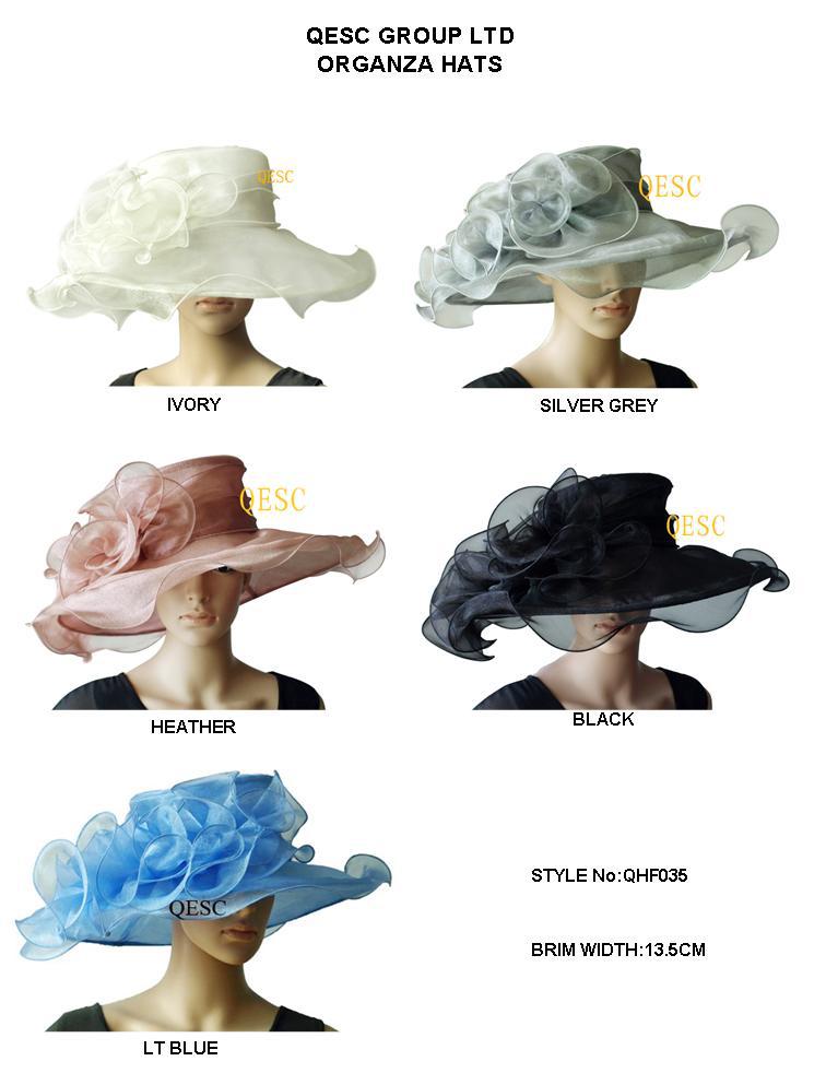 NEW sinamay Crystal Organza  Hat with Large Organza Trim for Kentucy Derby,Church,5 colors.brim width 13.5cm.FREE SHIPPING.