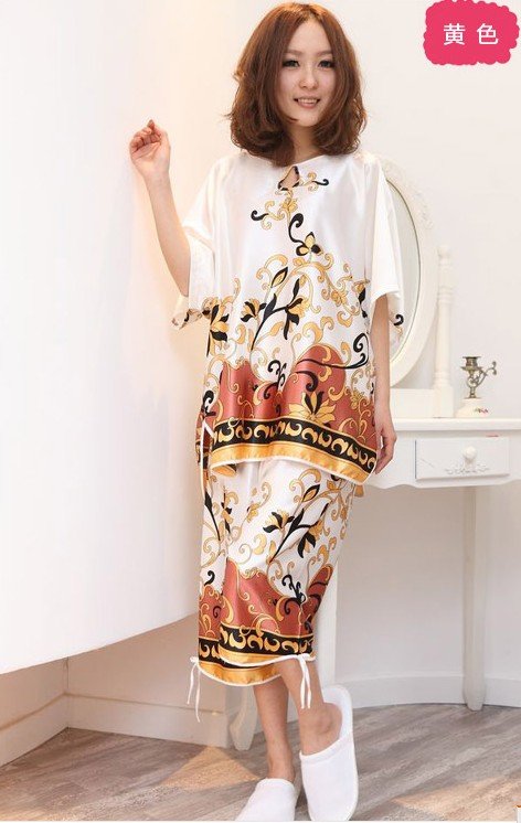 new spring clothing lovely silk pajama set