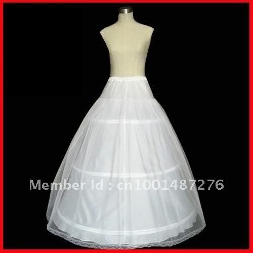 New stock white bridal 3-hoops crinoline white petticoat skirt slip Underskirt Bridal Gowns Exquisite A Line  slip