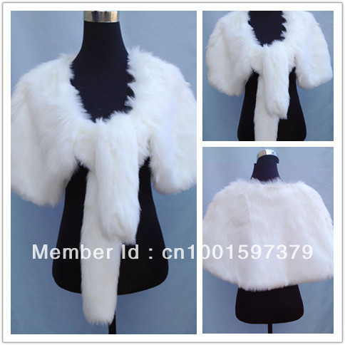New Stunning Ivory Faux Fur Wrap Wedding Bridal Shawl/Shrug Stole Jacket A008