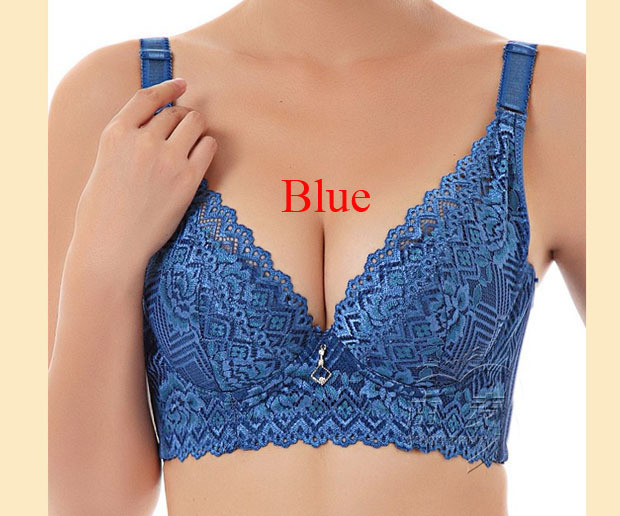 New style Adjustable gather bra lace fabric detachable shoulder straps Four -breasted Bra #4800