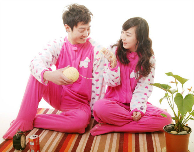 New Style All in one Rose Color Thickening Pajamas Sleepsuit Sleepwear Pyjamas Onesie