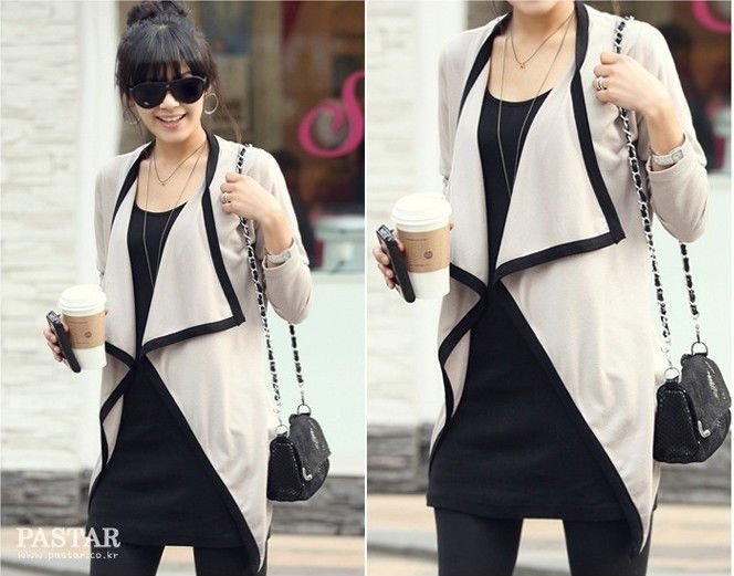New style autumn Wild Irregular Long Turn-down collar Cardigan cotton women coat free shipping LJ126
