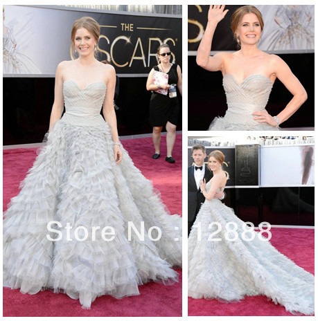 New Style Ball Gown Tulle 2013 OSCAR Celebrity Gowns Amy Adams Evening Dress