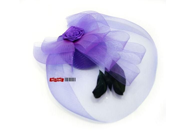 New style  Bride headdress Stage performing hair clips Feather hats gauze hairpin Wedding dress accessories