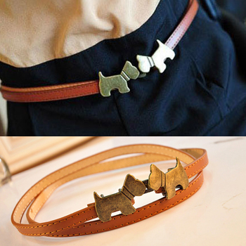 New style Cute puppy Belt Fashion Women's Belts  PU leather Belts 5pcs/lot