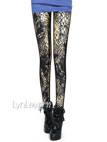 New style Fashion 2013  Women     thickening serpentine pattern faux leather  velvet   High-quality Leggings Tights Pants