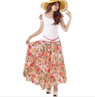 New Style Fashion Dresses Bohemian Cotton T-shirt and Jacquard Dress Two-piece Dress With Belt 2 Colors Wholesale And Retail