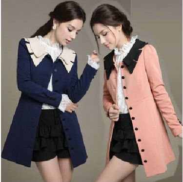 New style fashion women autumn and winter Slim long sleeve double breasted outwear trench free shipping LJ199