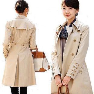 New style fashion women slim thicken double breasted top grade trench Pluz Size free shipping LJ213