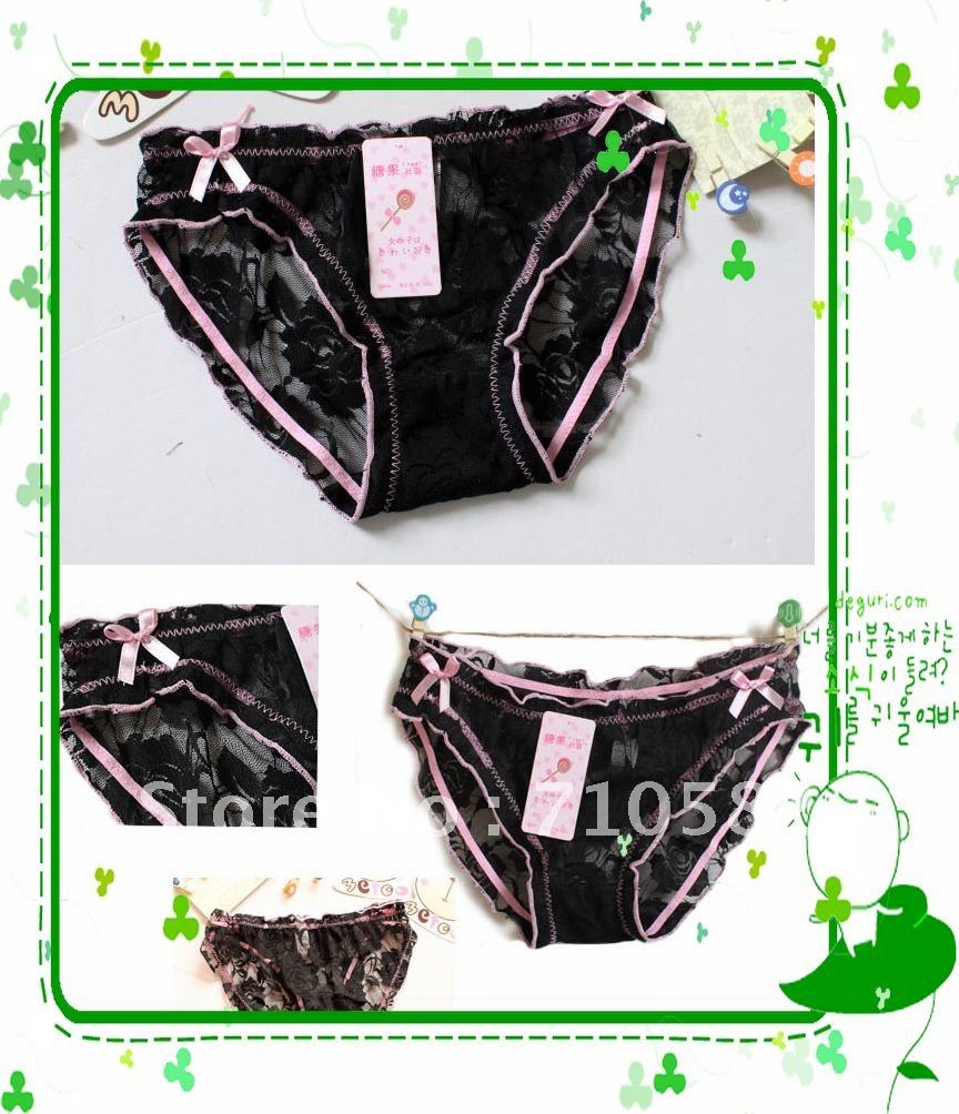 New style HOT SALE  30 pcs/lot Lace sexy women panties/underwear/briefs with bow tie Free shipping